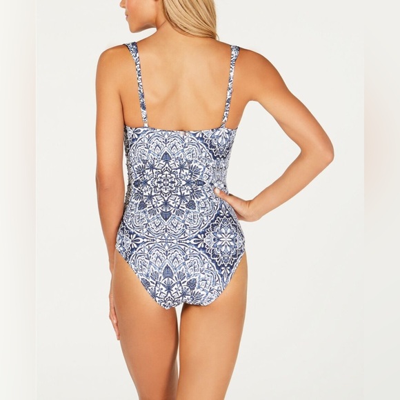 TOMMY HILFIGER || Convertible Printed One-Piece Swimsuit Size 8 - Picture 2 of 10